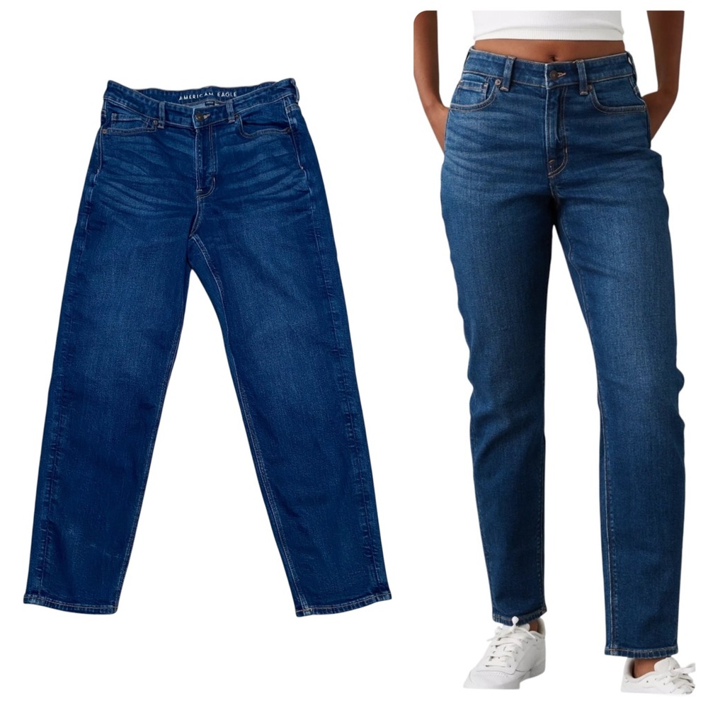 American Eagle Mom Jeans High Waisted Ankle Jeans Women’s Size 10 Blue